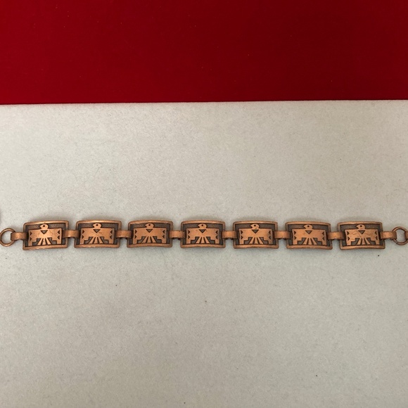 Bracelet Vintage Bell Trading Post Southwestern Thunderbird Solid Copper Jewelry - Picture 2 of 5